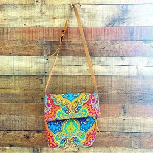 Paisley Neon Colored Crossbody Bag